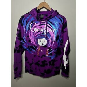 Coraline Laika Hoodie Purple Tie Dye Dizzy Dreamer Movie Promo Sweatshirt L
